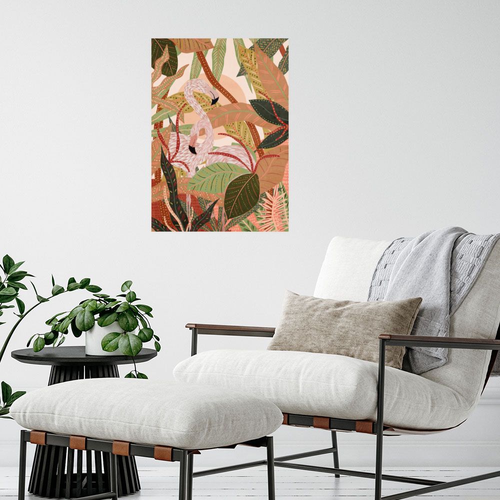Affiche Flamants tropicaux