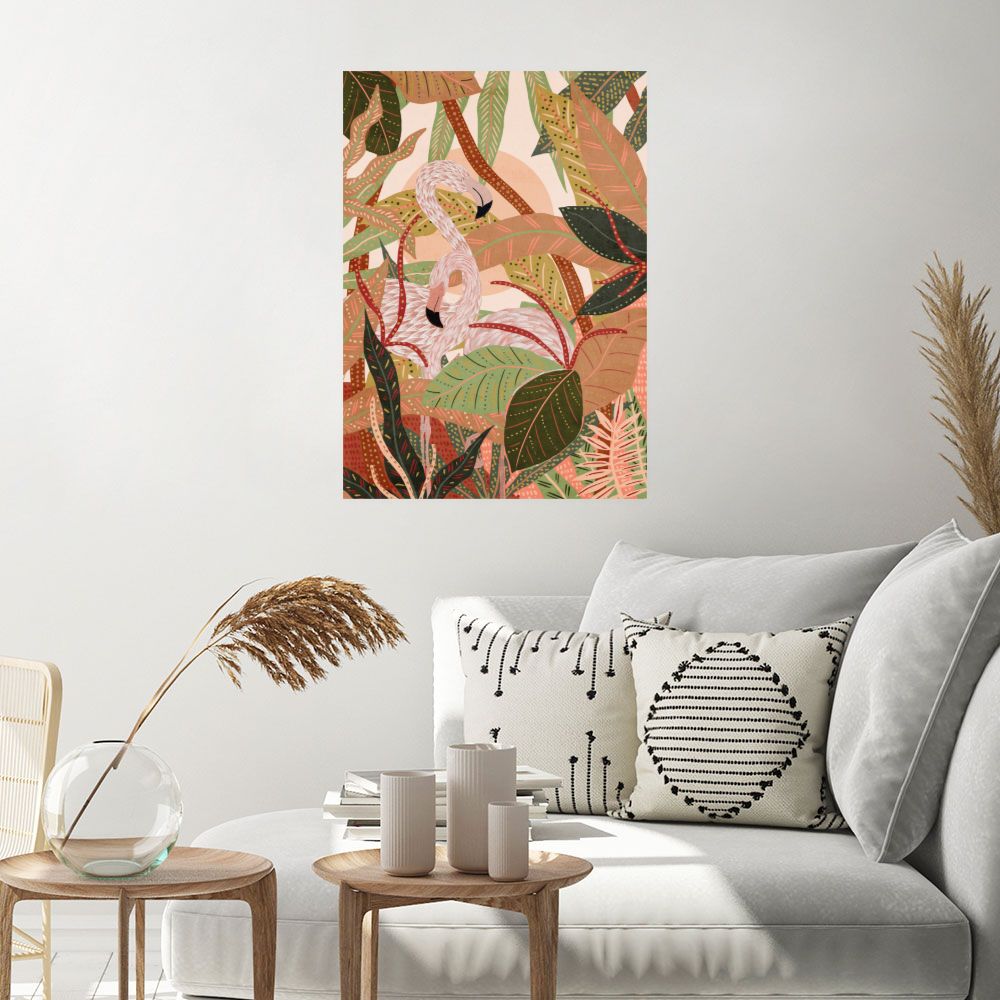 Affiche Flamants tropicaux
