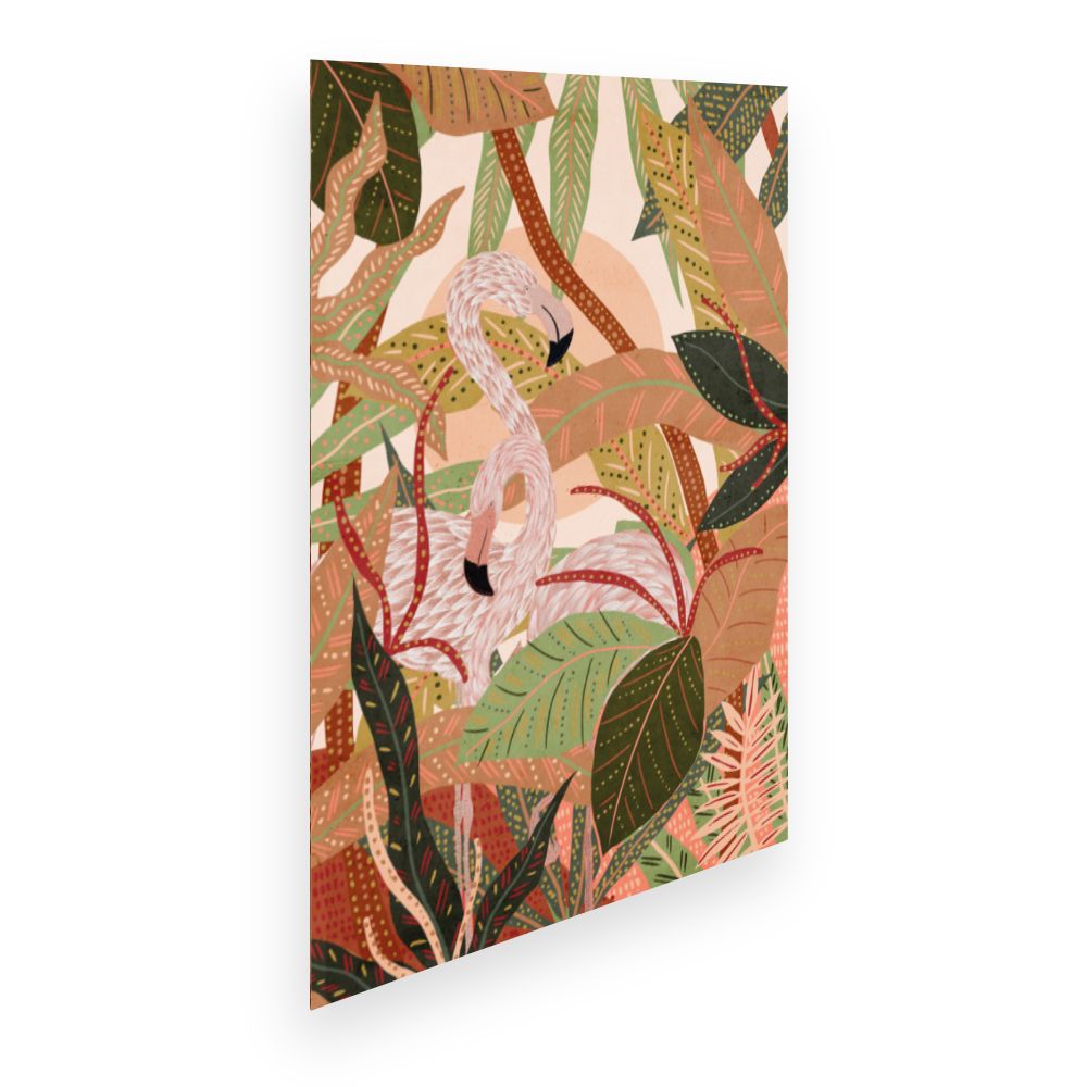Affiche Flamants tropicaux