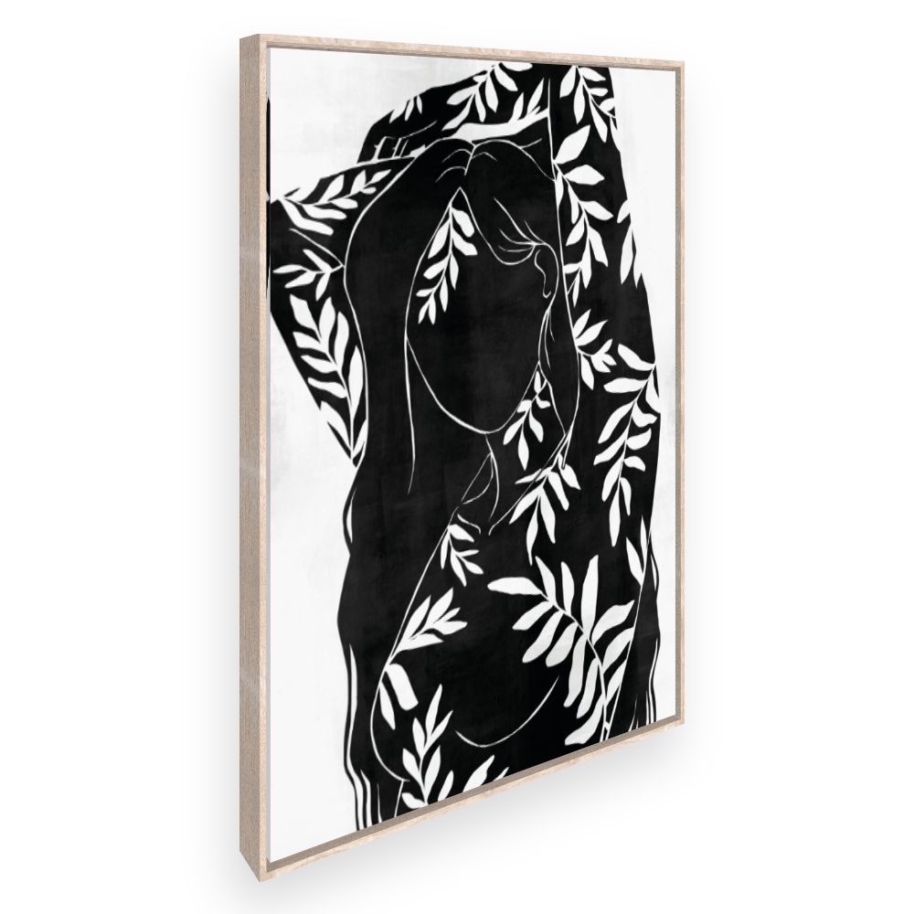 Toile Silhouette florale élégante