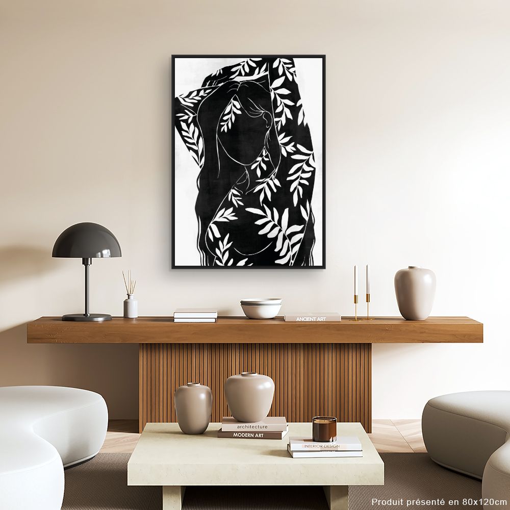 Tableau Silhouette florale élégante