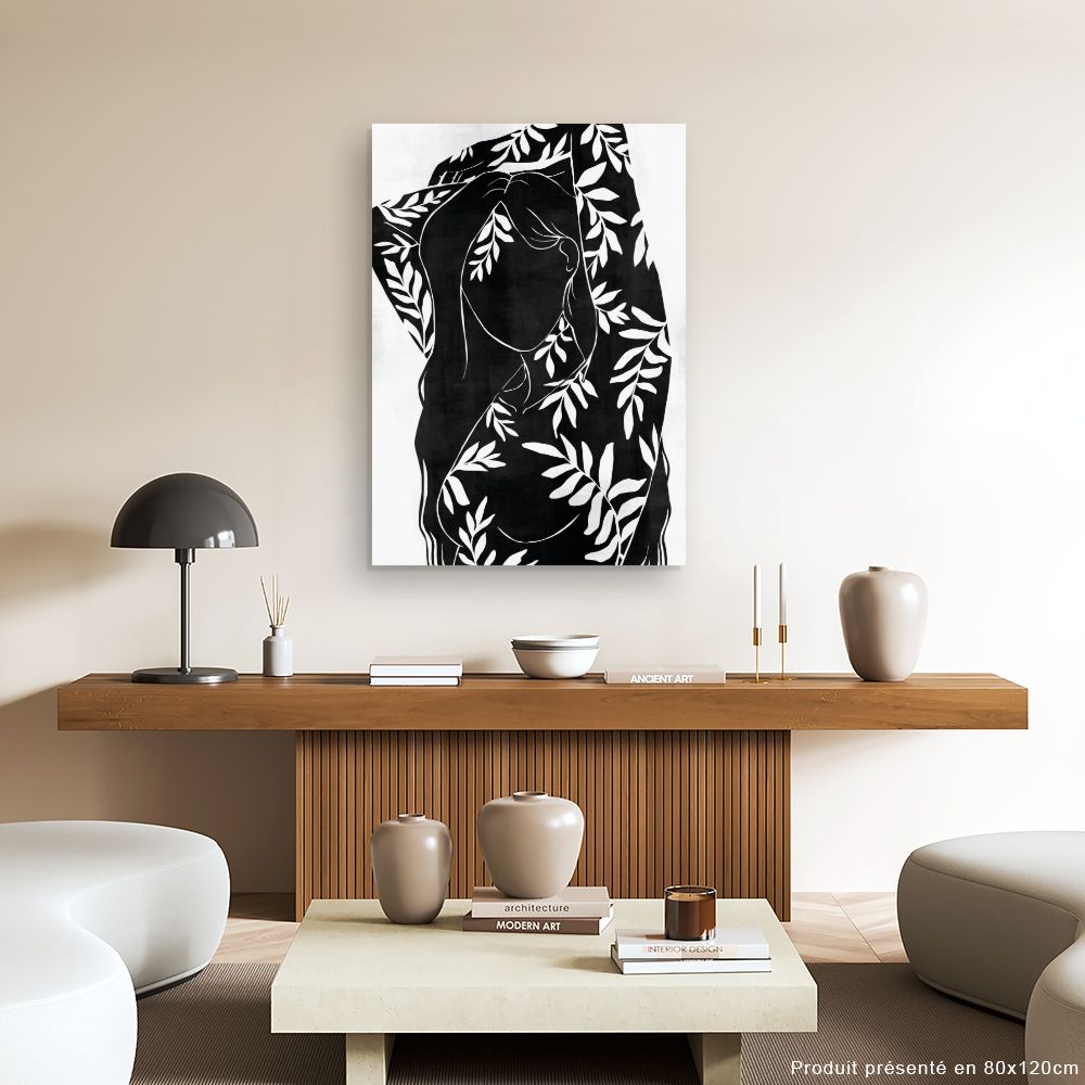 Tableau Silhouette florale élégante