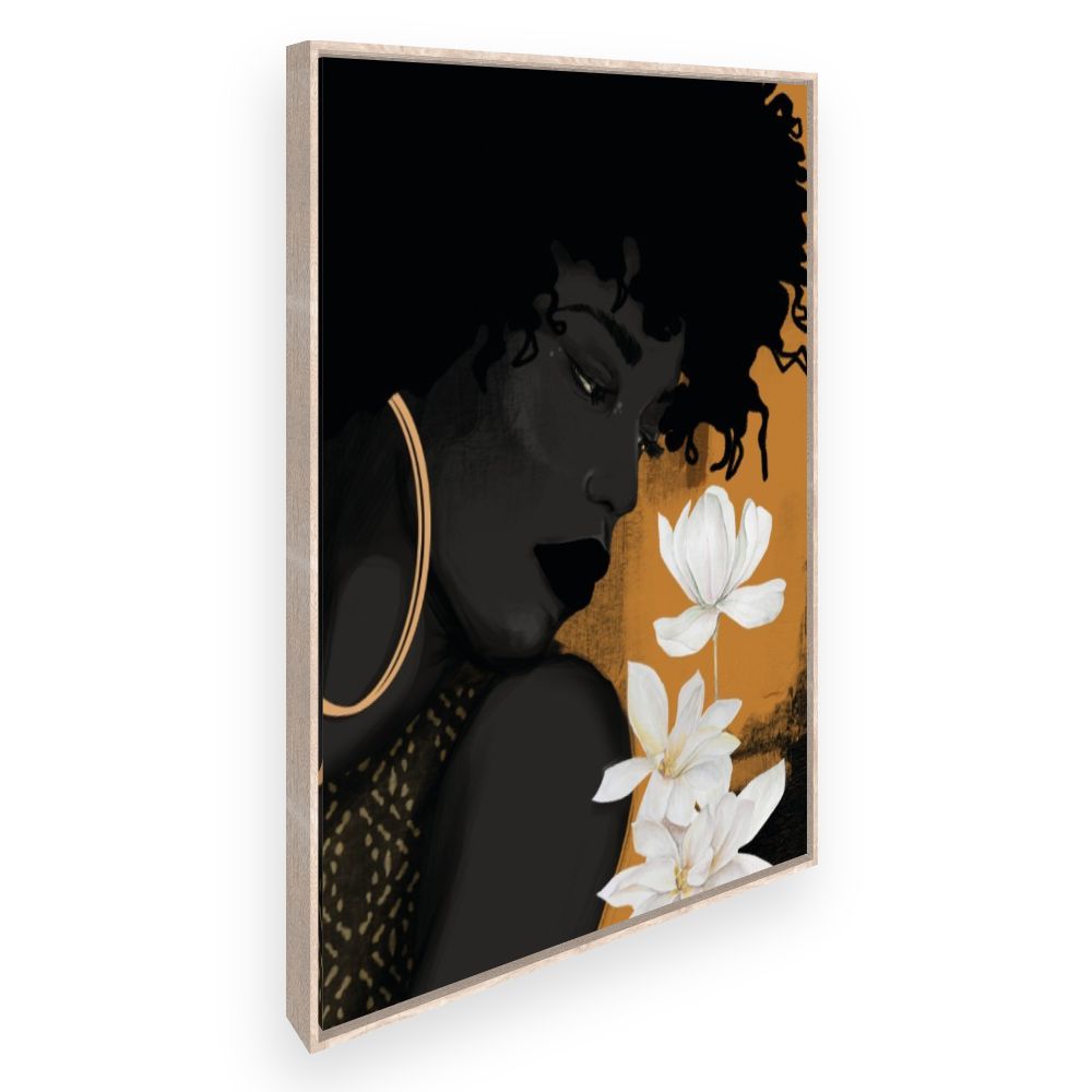 Toile Silhouette avec fleurs