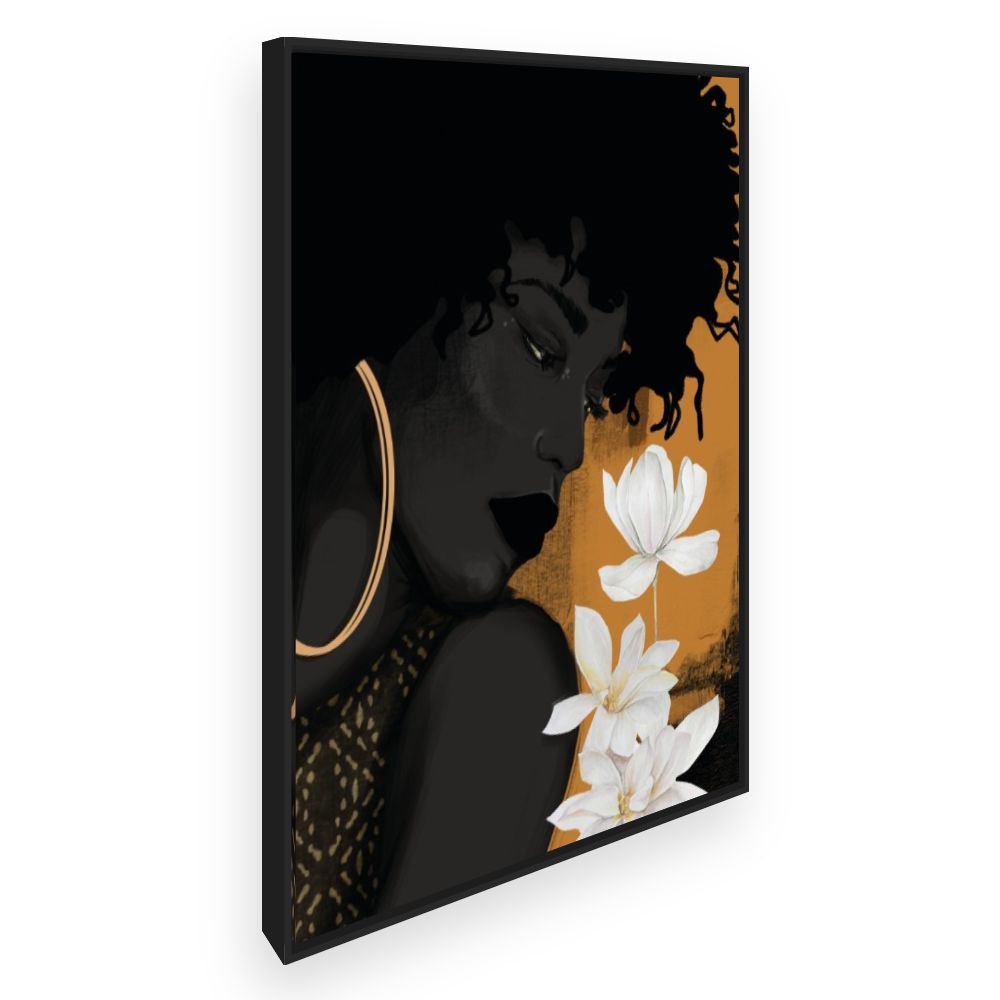 Toile Silhouette avec fleurs