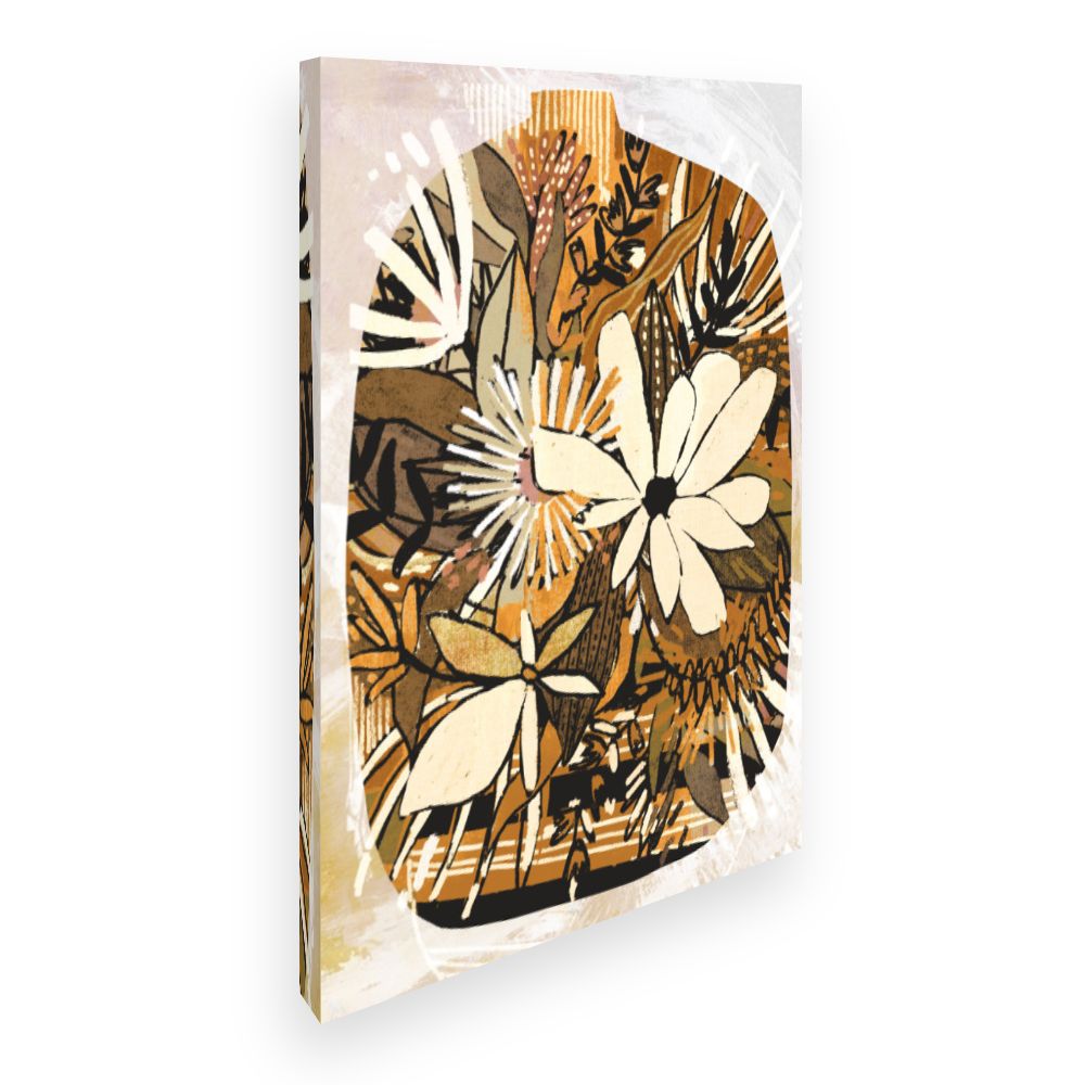 Toile Fleurs exotiques stylisées