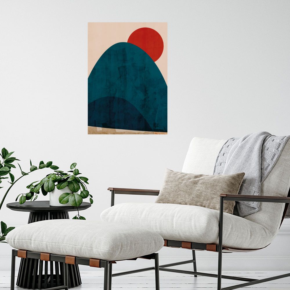 Affiche Soleil et montagnes