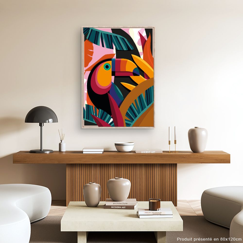 Tableau Toucan exotique vibrant