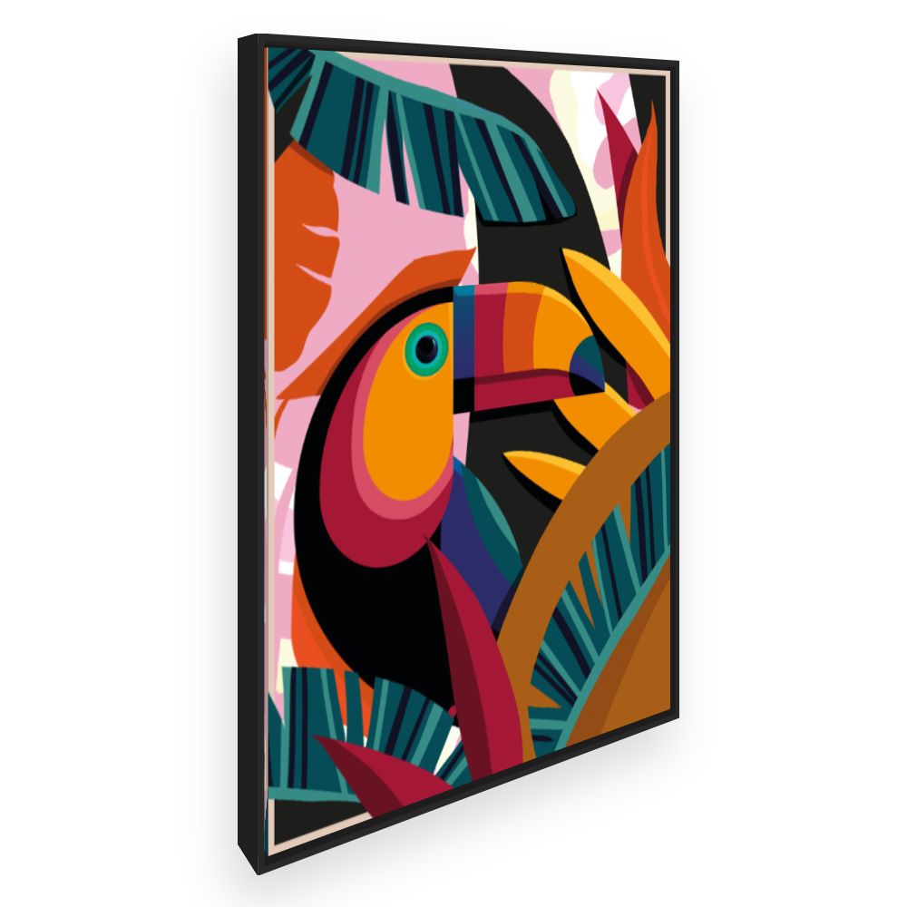 Toile Toucan exotique vibrant