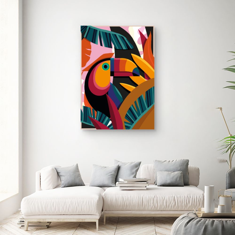 Tableau Toucan exotique vibrant