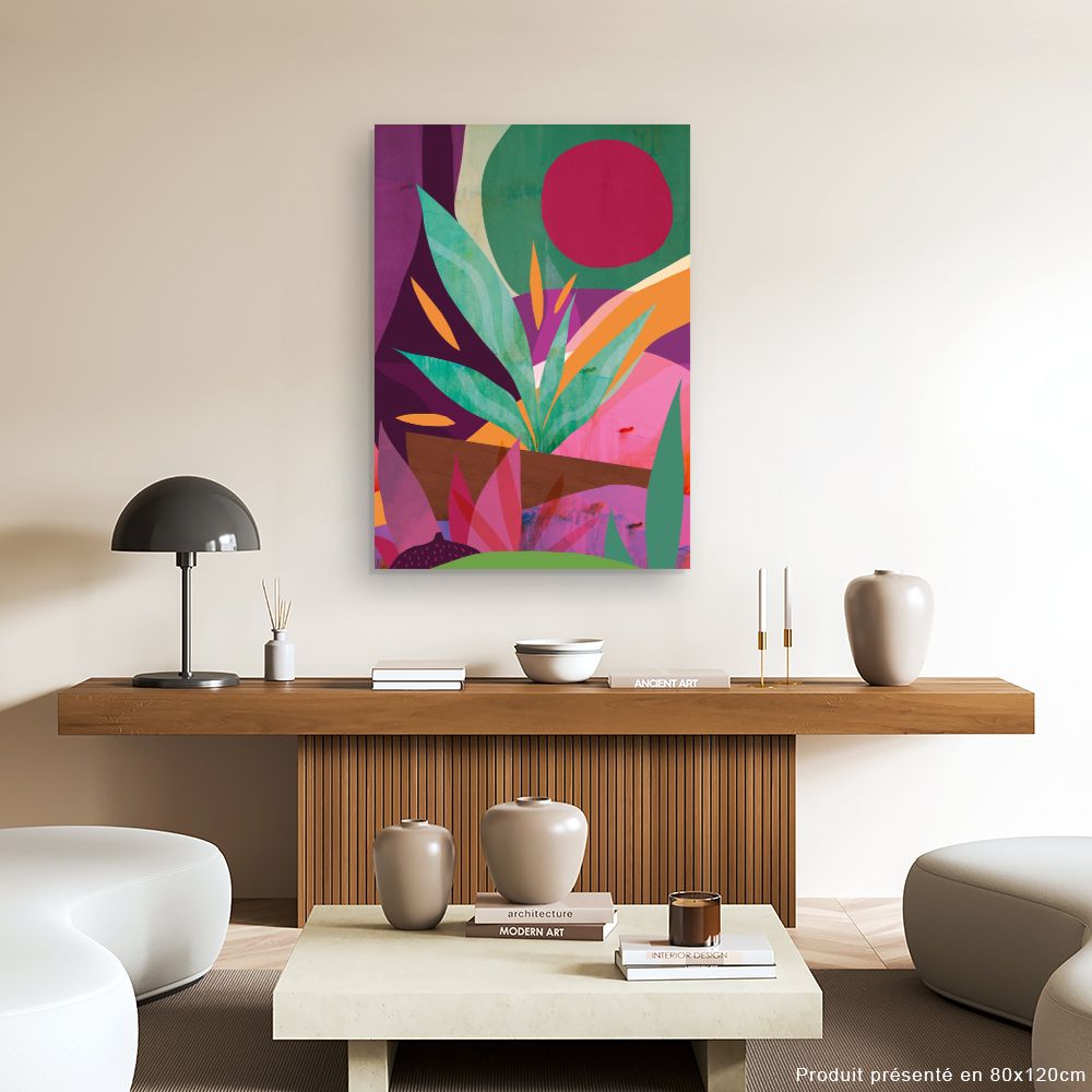 Tableau Jardin abstrait vibrant