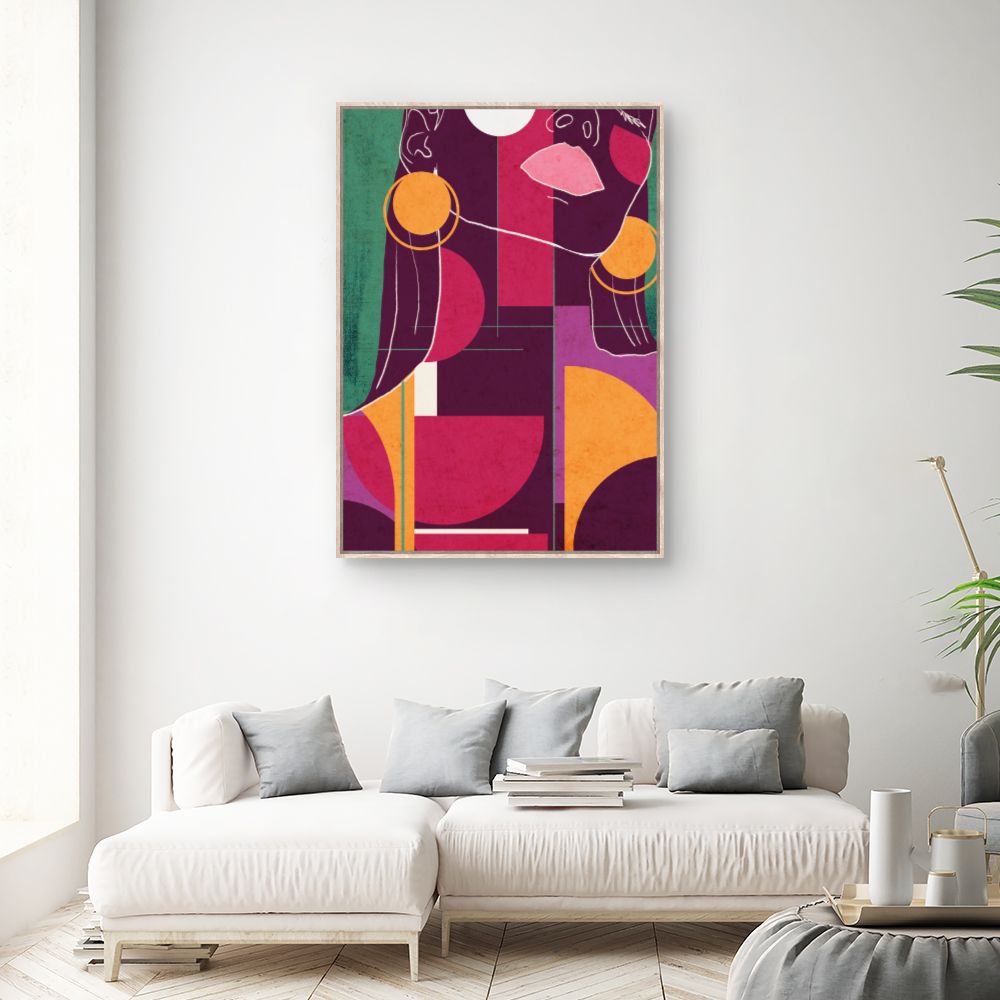 Tableau Portrait abstrait vibrant