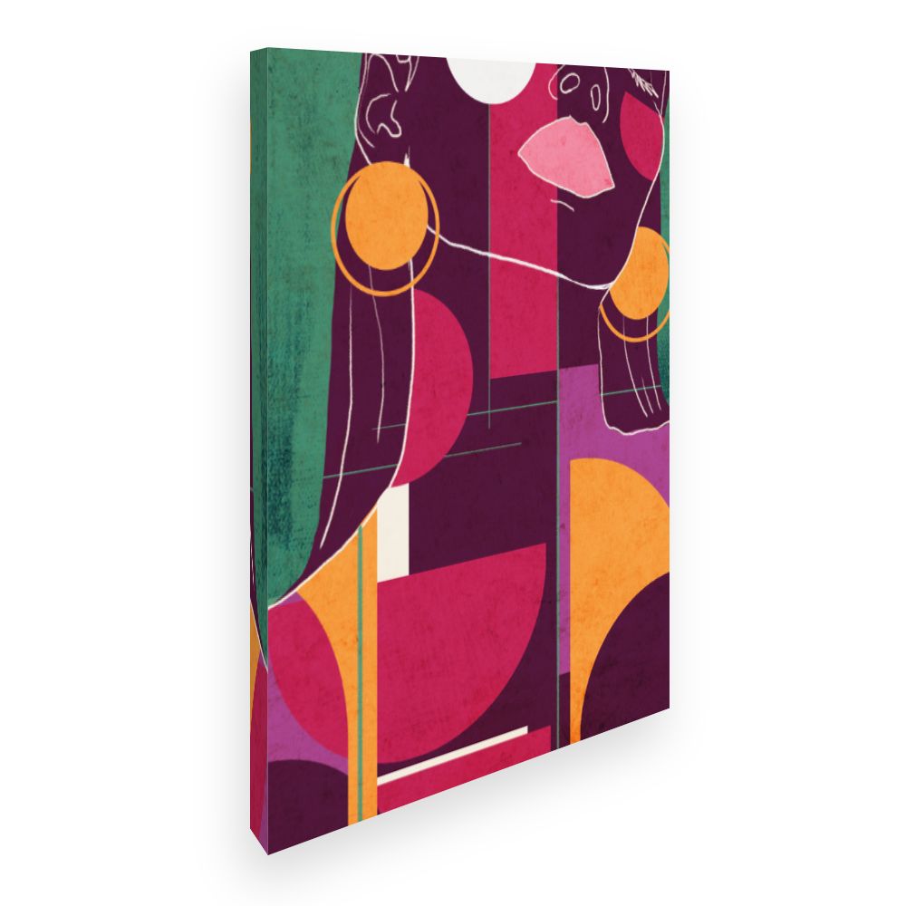 Toile Portrait abstrait vibrant