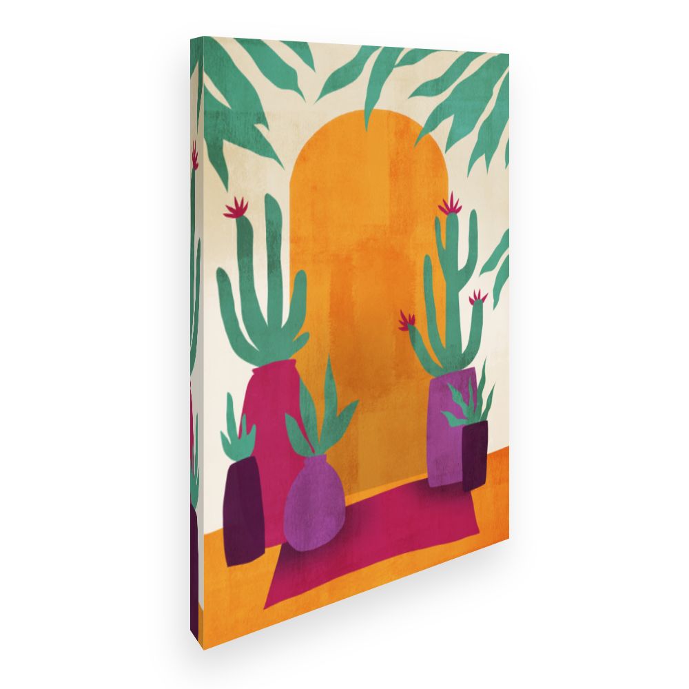 Toile Cactus colorés