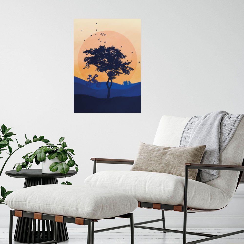 Affiche Arbre au crépuscule