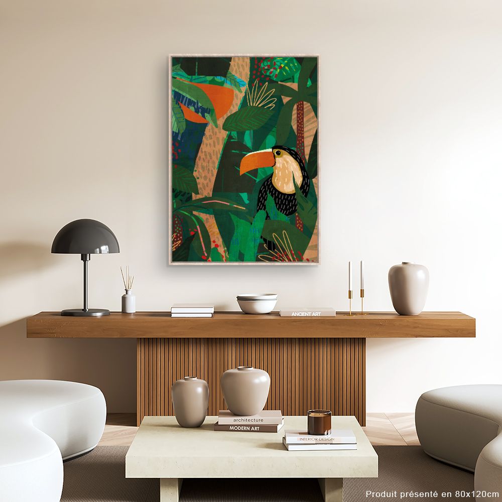 Tableau Toucan tropical vibrant