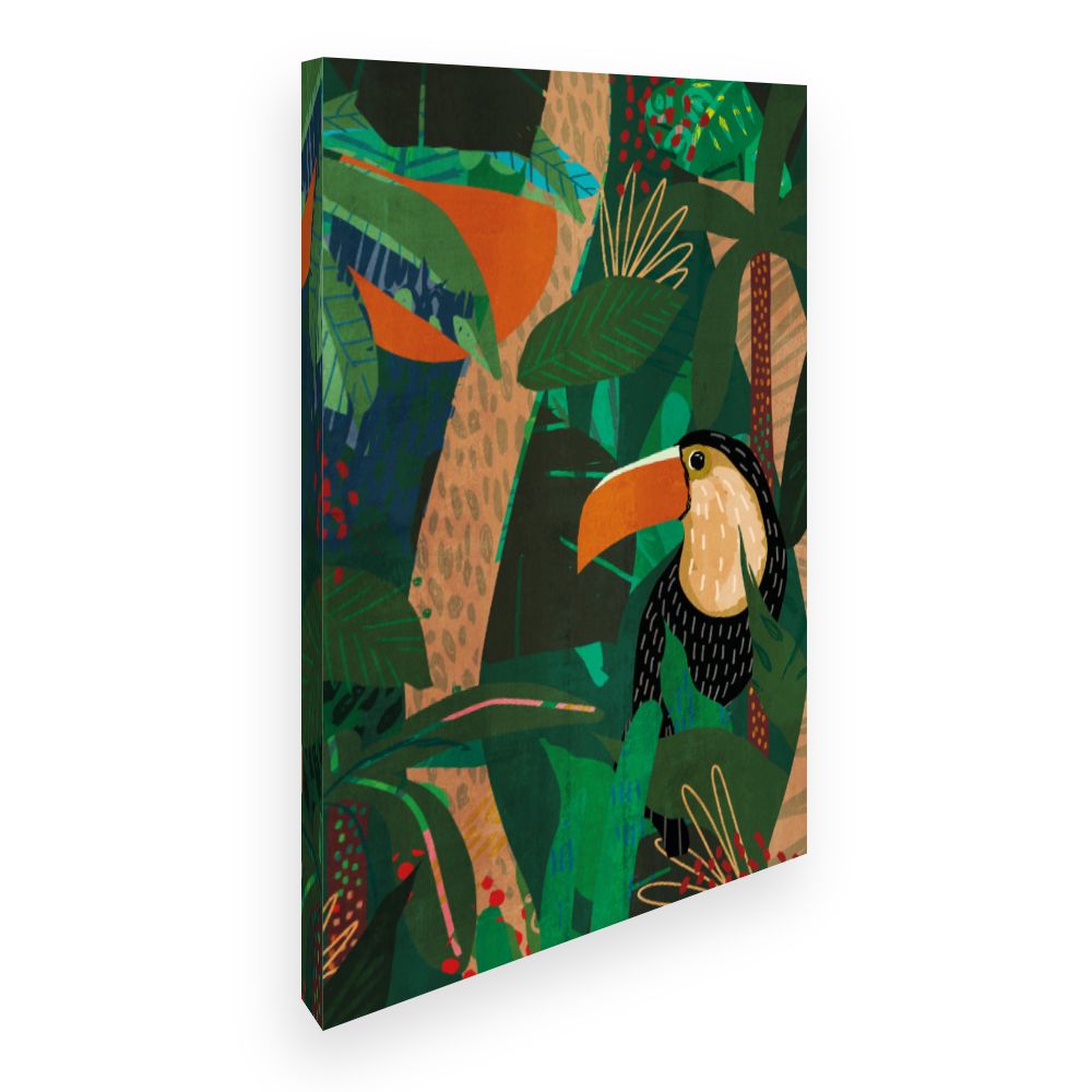 Toile Toucan tropical vibrant