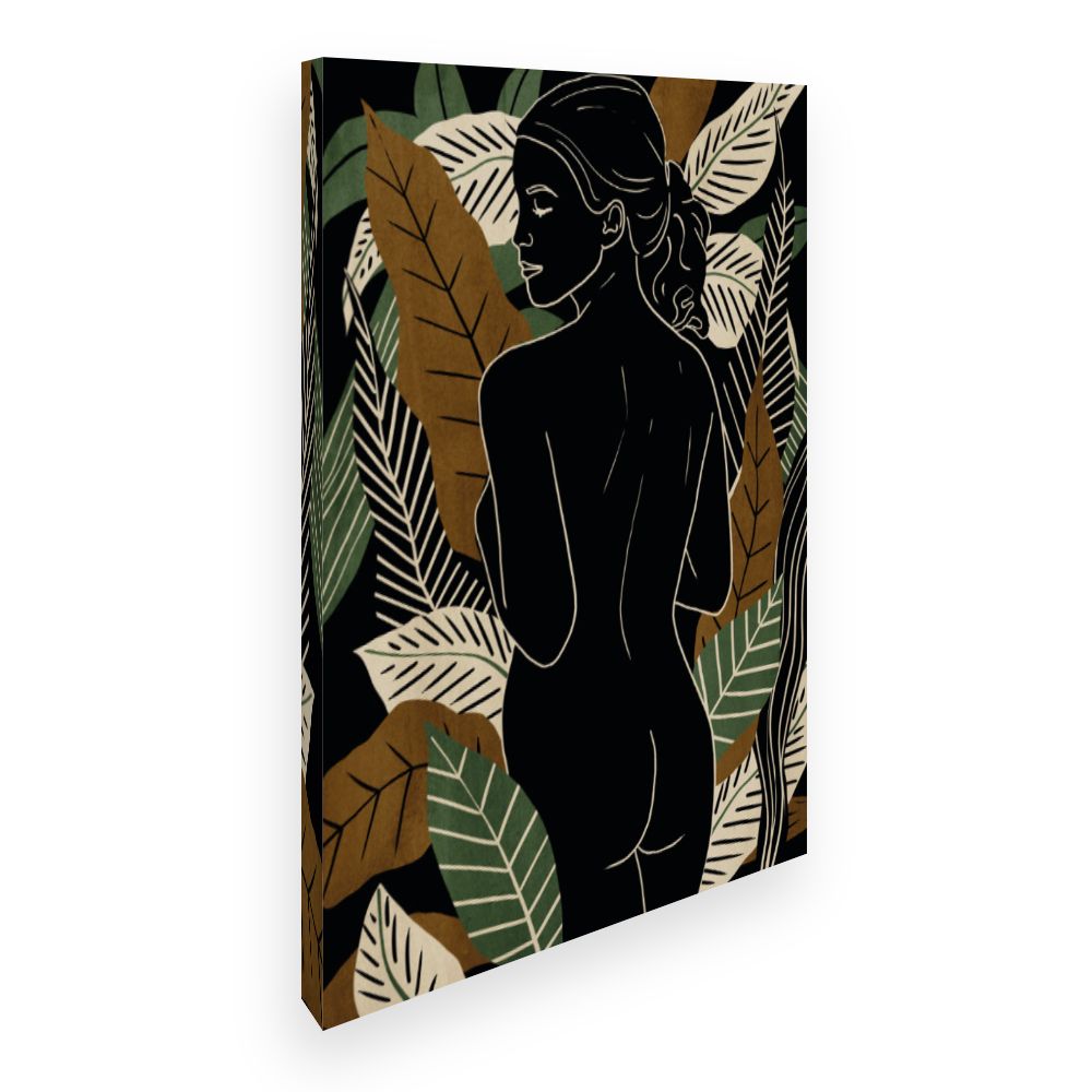 Toile Silhouette florale élégante