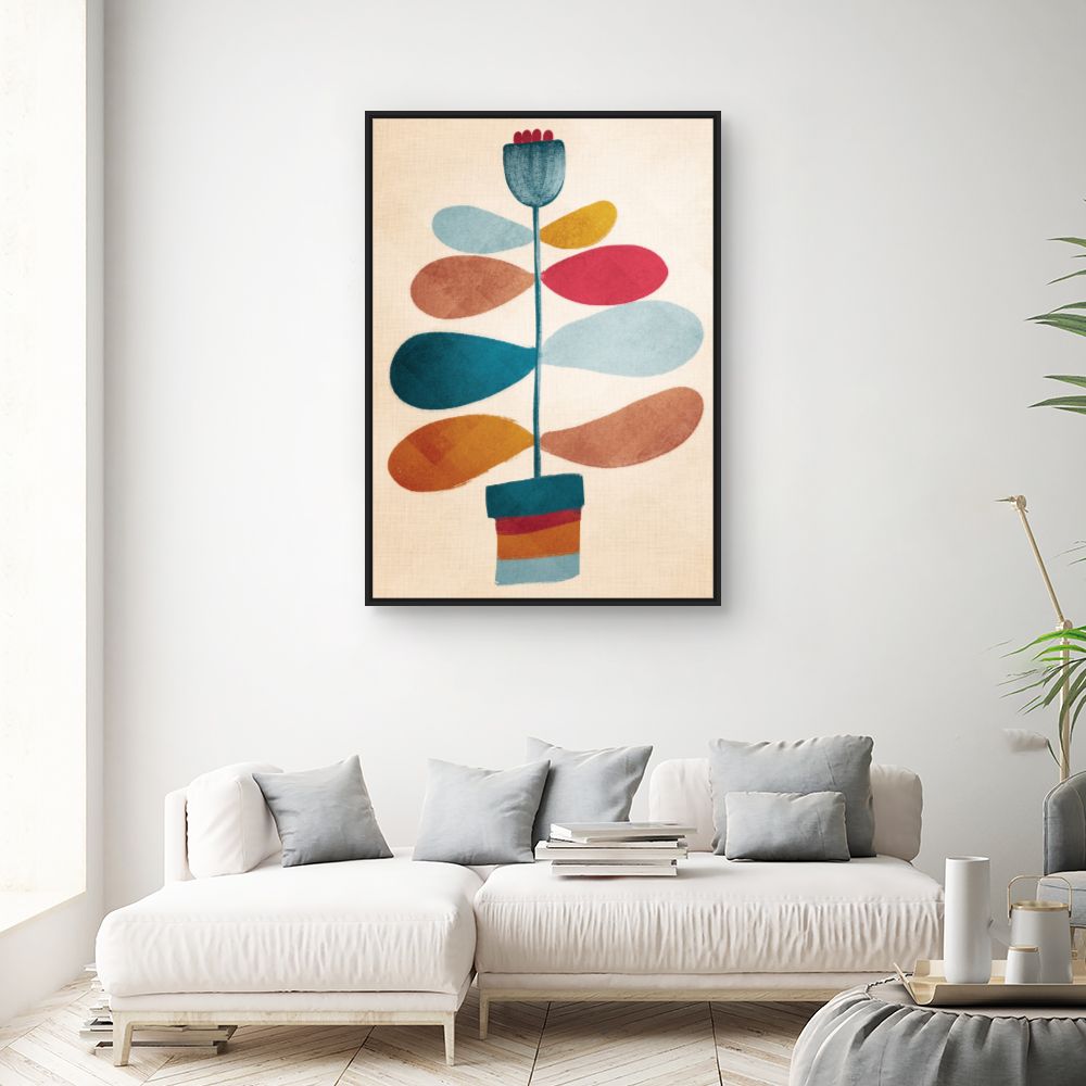 Tableau Fleurs abstraites vives