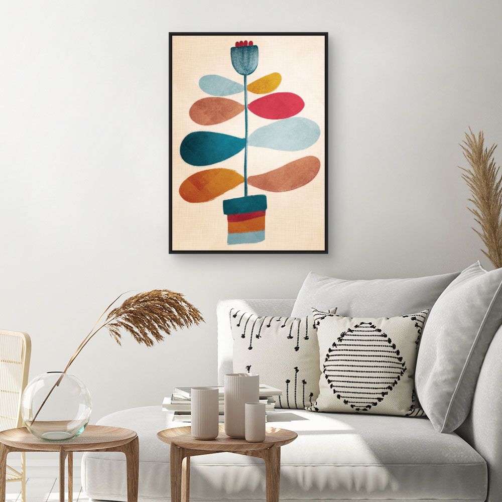 Tableau Fleurs abstraites vives