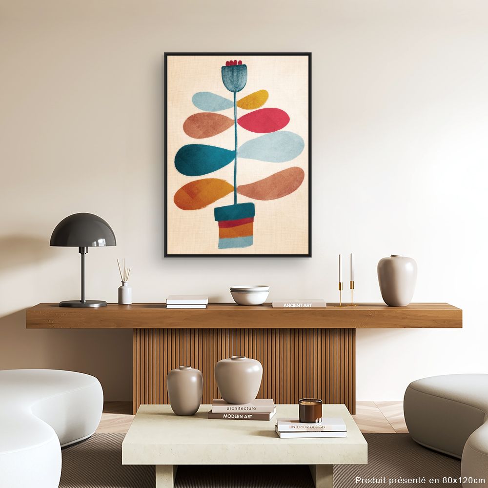 Tableau Fleurs abstraites vives
