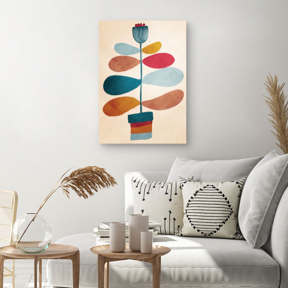Tableau Fleurs abstraites vives