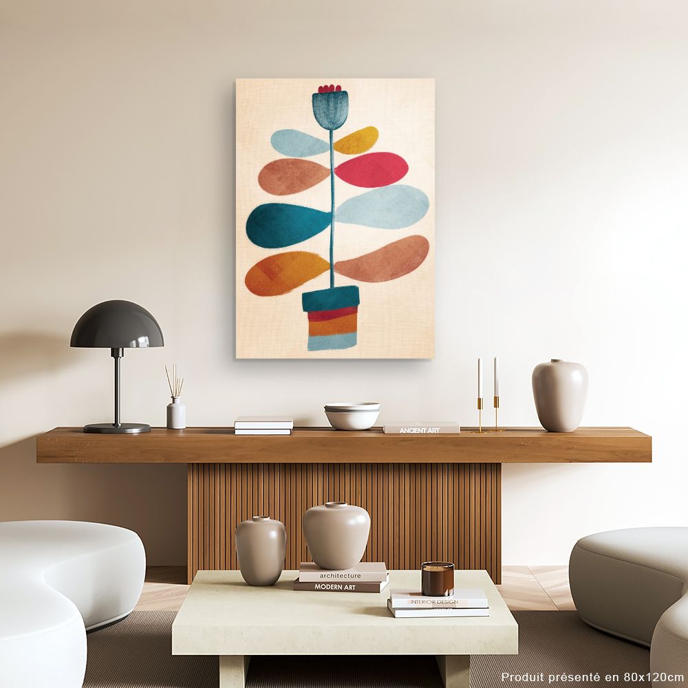 Tableau Fleurs abstraites vives