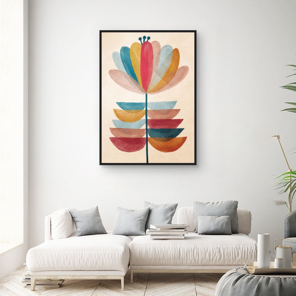Tableau Fleur abstraite colorée