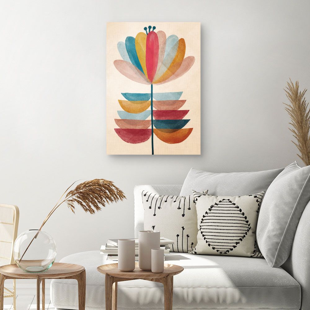 Tableau Fleur abstraite colorée