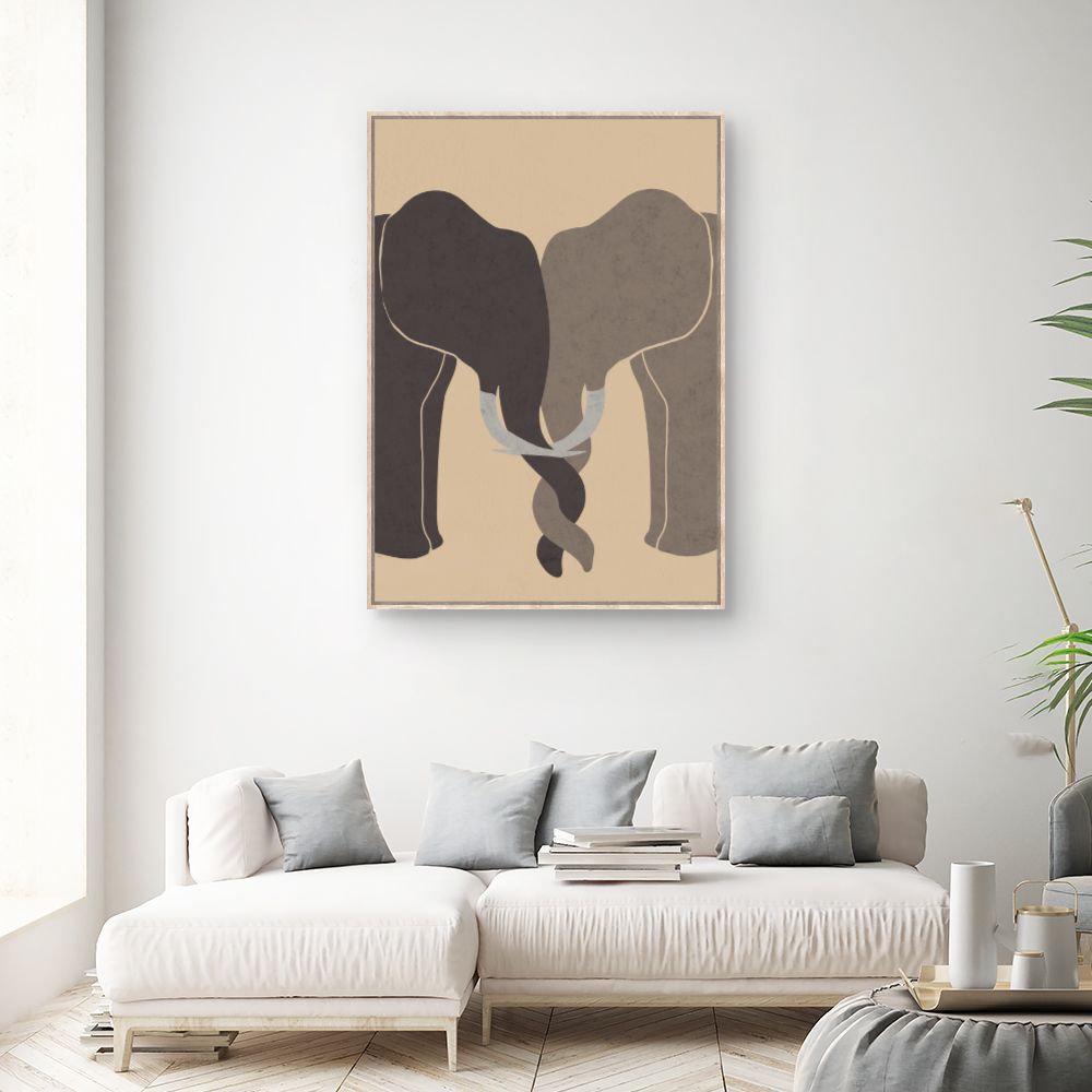 Tableau Éléphants entrelacés