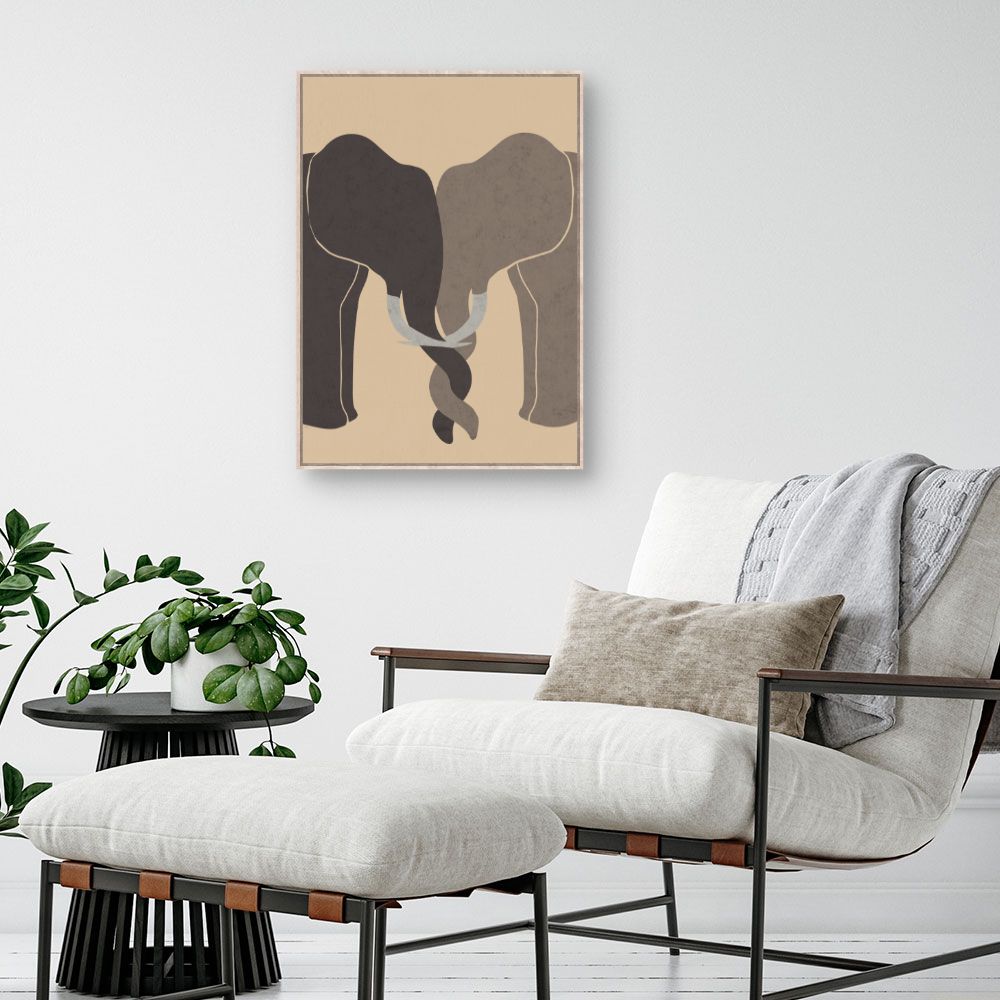 Tableau Éléphants entrelacés