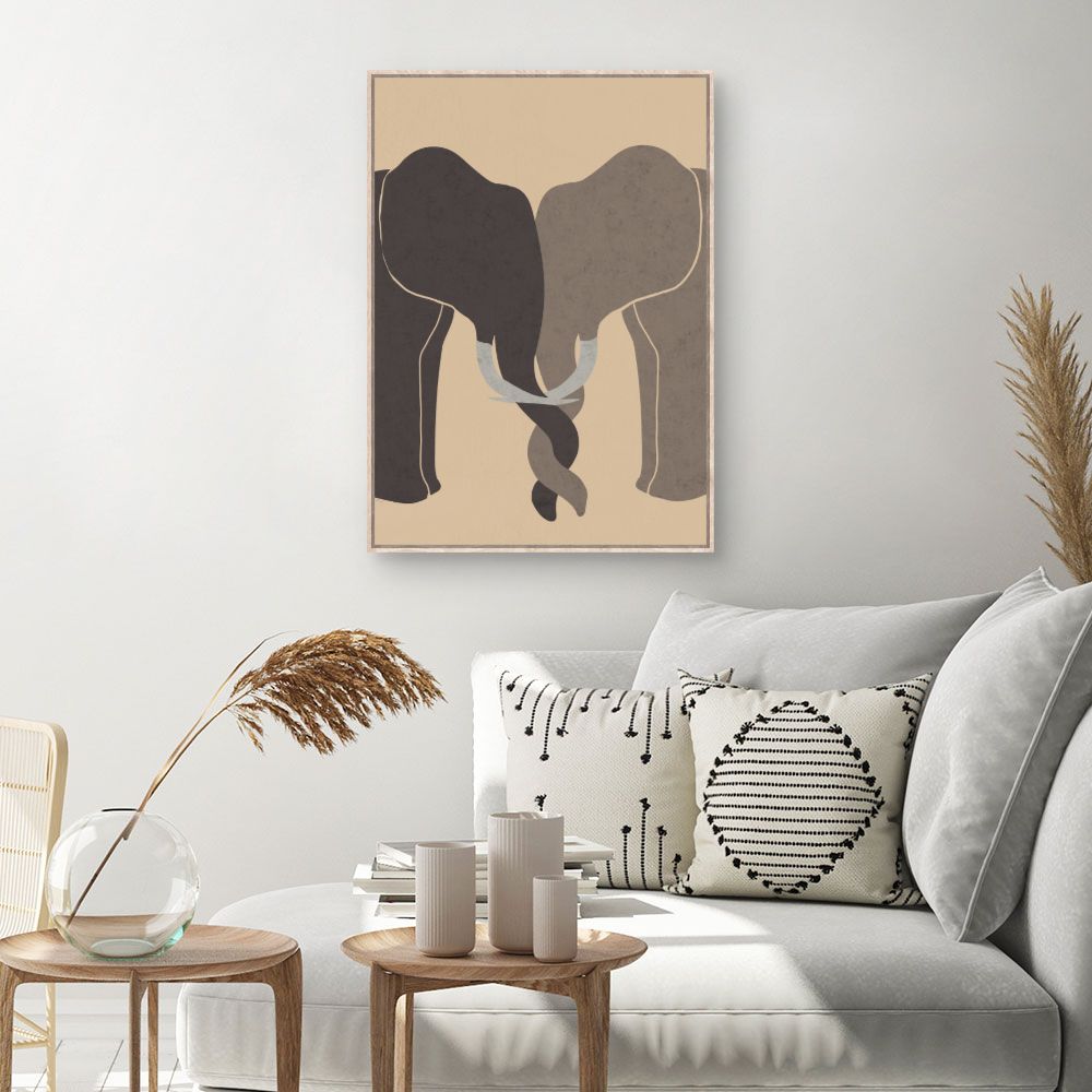 Tableau Éléphants entrelacés