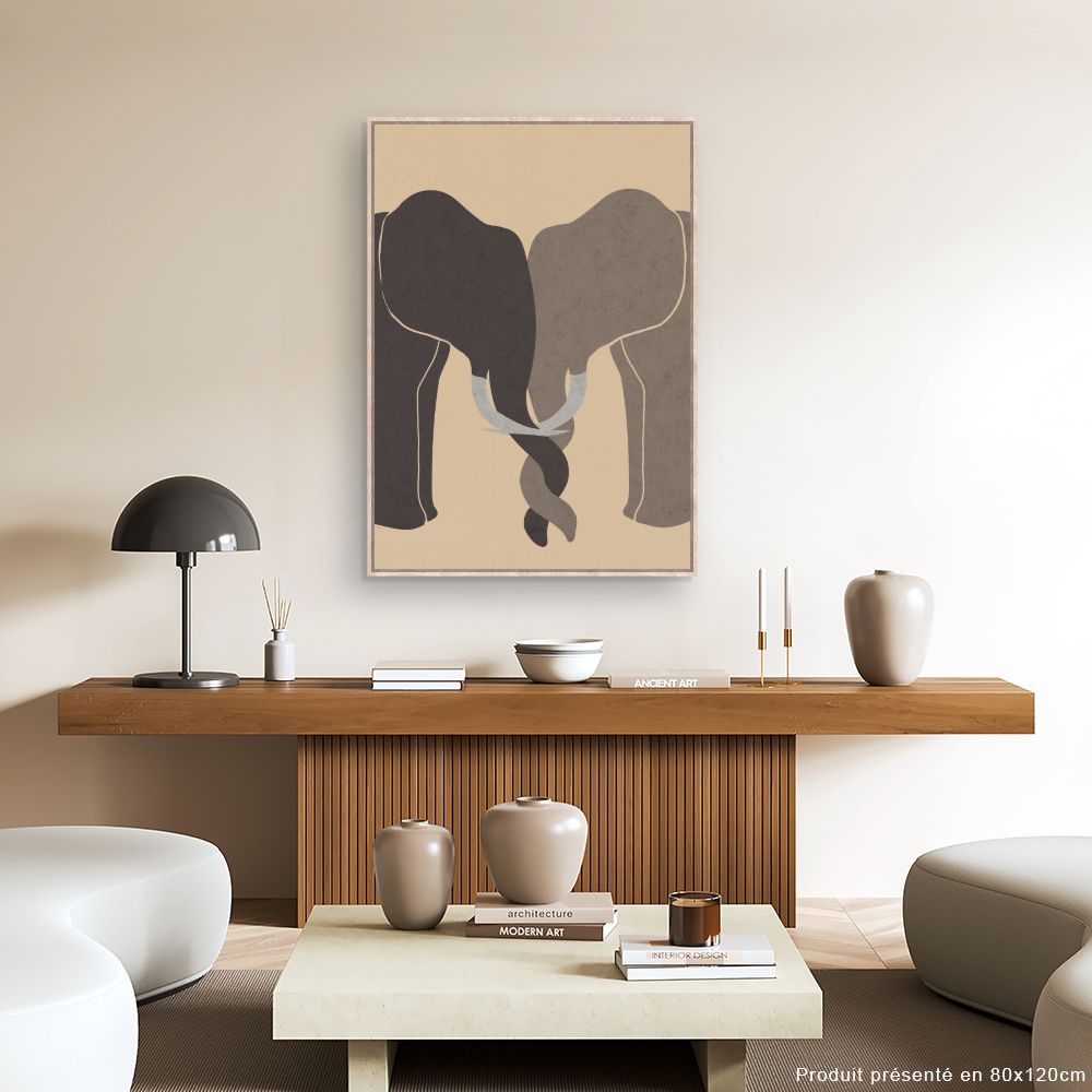 Tableau Éléphants entrelacés