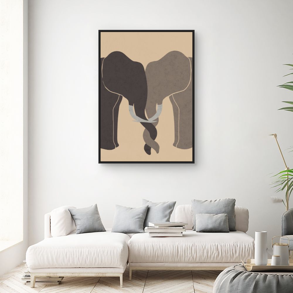 Tableau Éléphants entrelacés