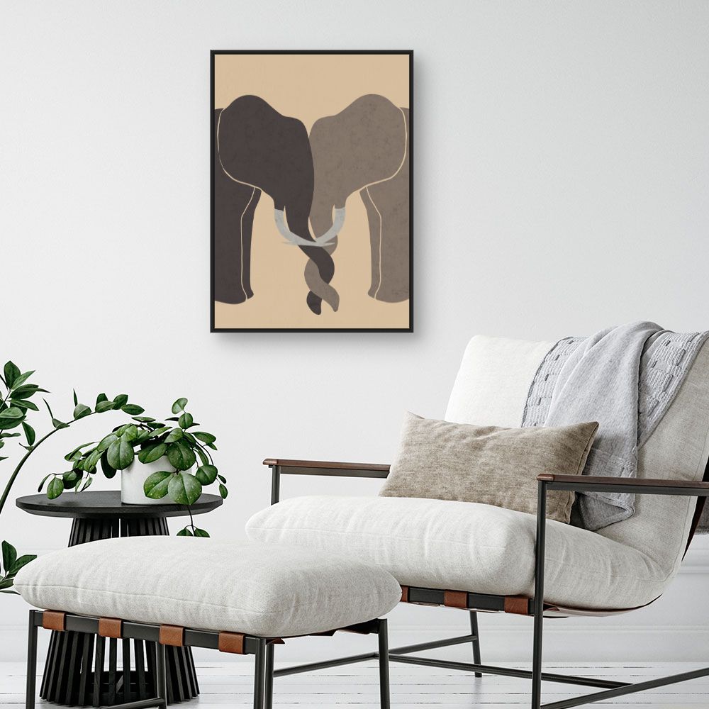 Tableau Éléphants entrelacés