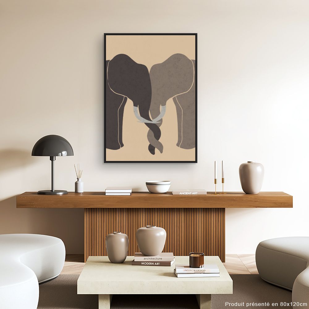 Tableau Éléphants entrelacés