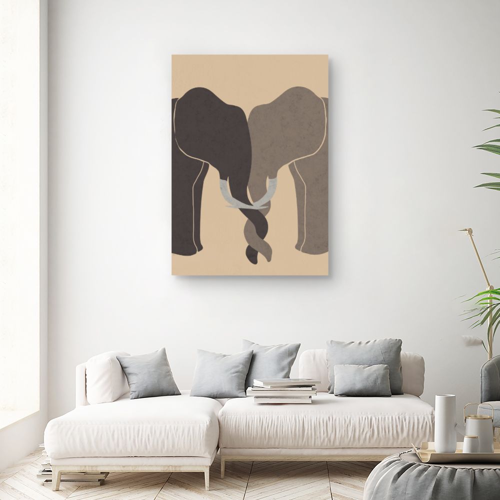 Tableau Éléphants entrelacés