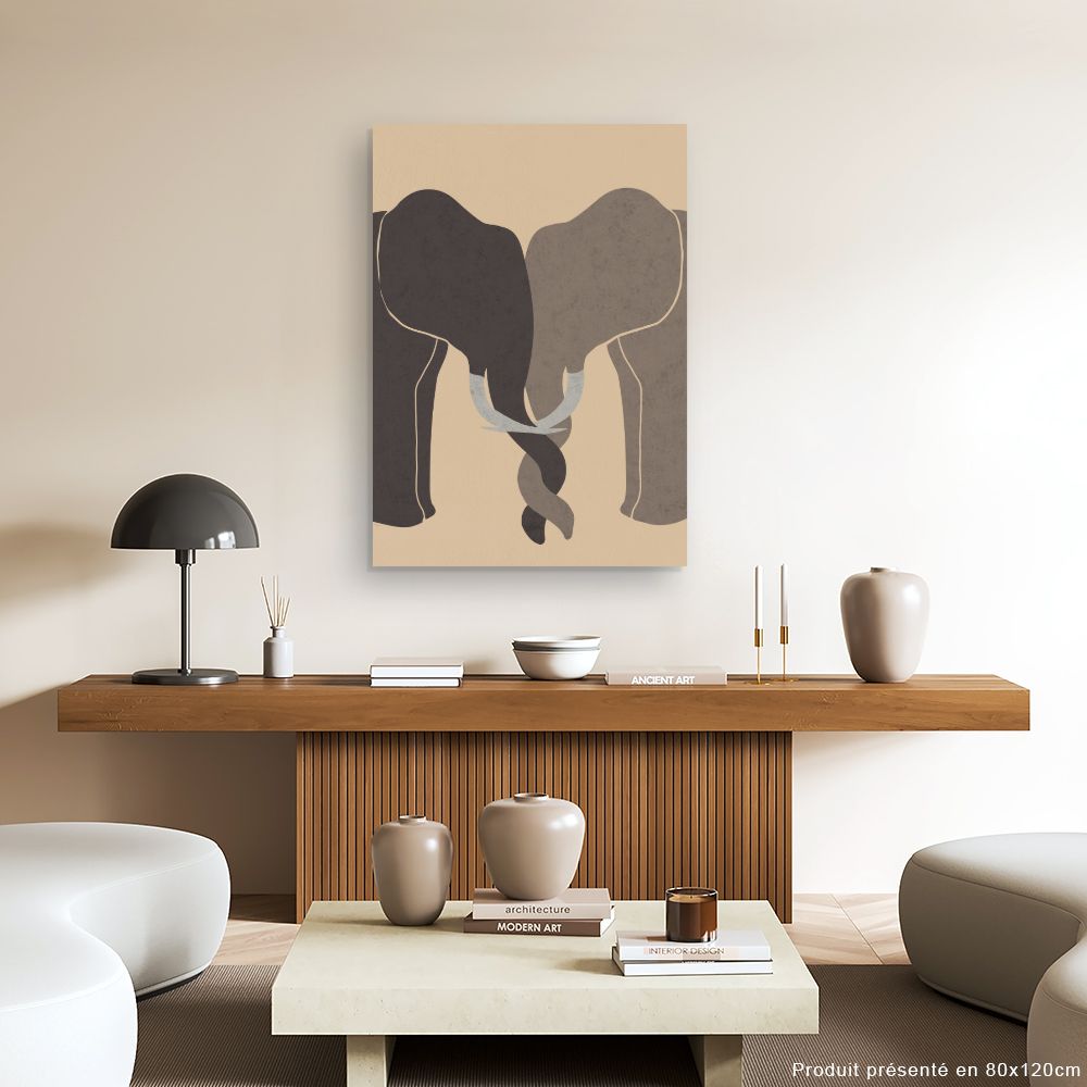 Tableau Éléphants entrelacés