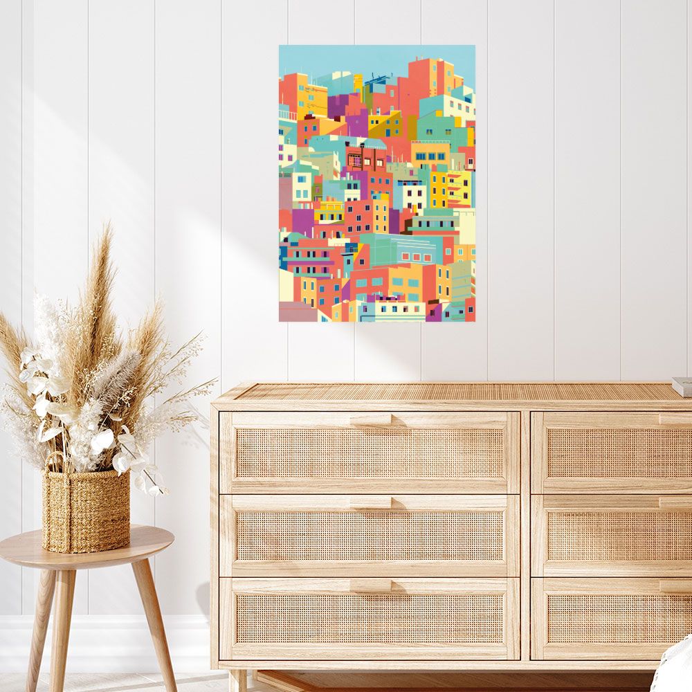 Affiche Immeubles colorés