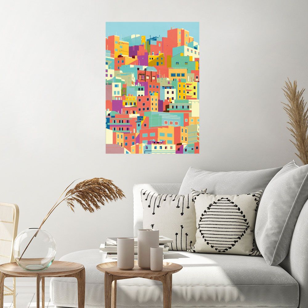 Affiche Immeubles colorés