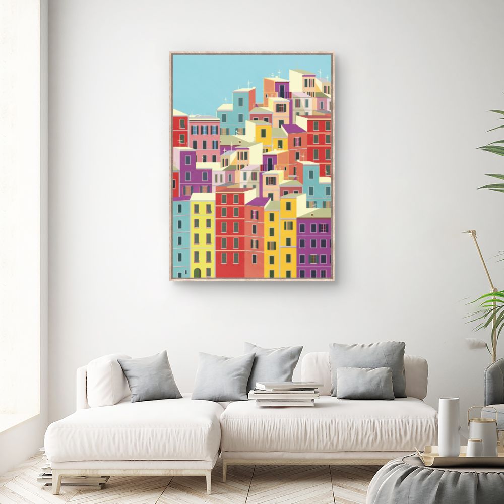 Tableau Maisons colorées