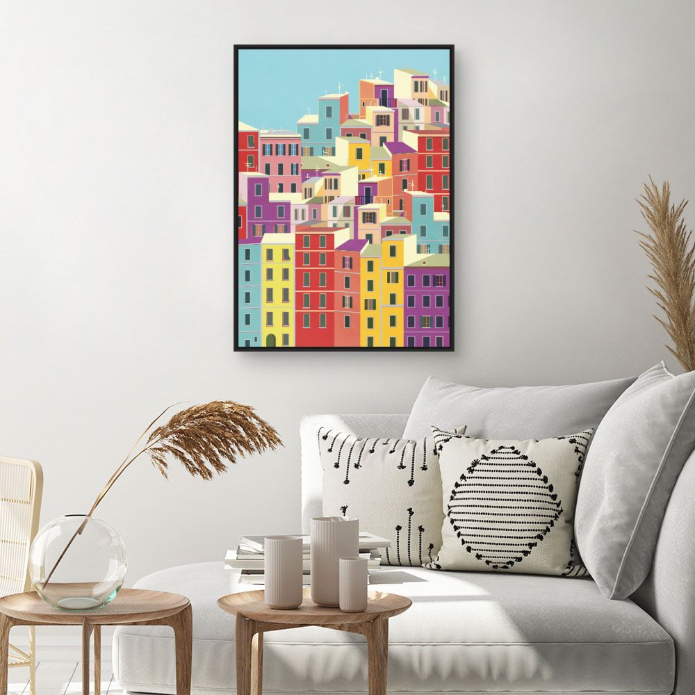 Tableau Maisons colorées