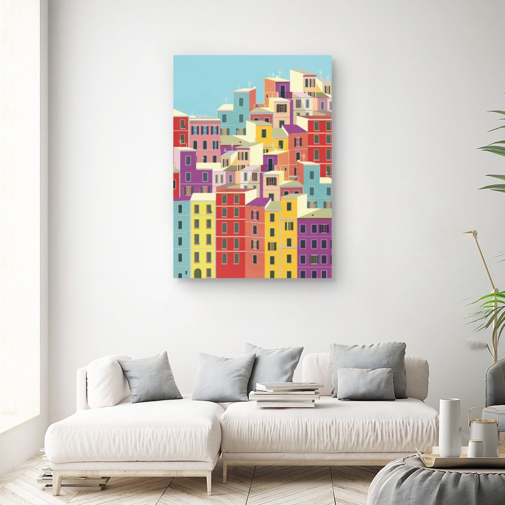 Tableau Maisons colorées