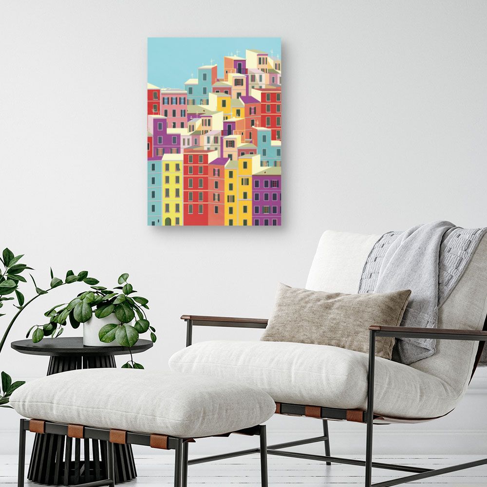 Tableau Maisons colorées