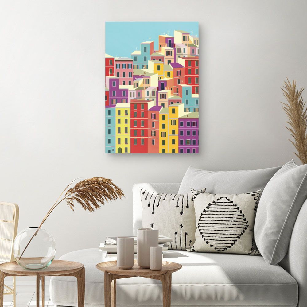 Tableau Maisons colorées