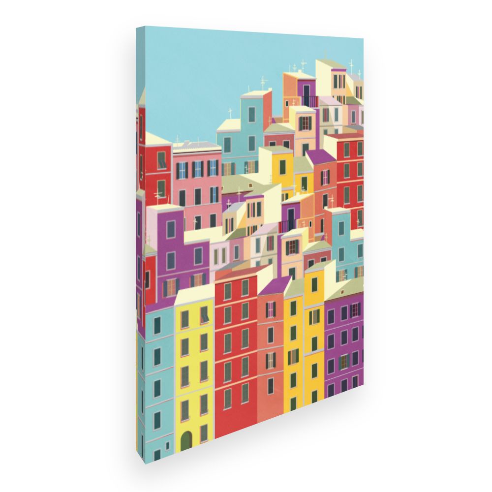 Toile Maisons colorées