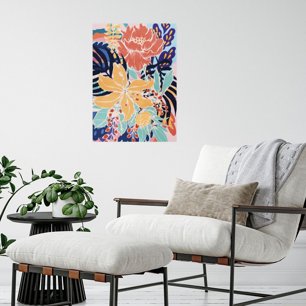 Affiche Fleurs exotiques vibrantes
