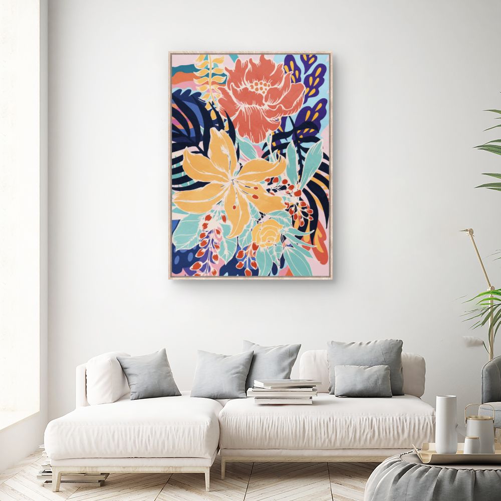 Tableau Fleurs exotiques vibrantes