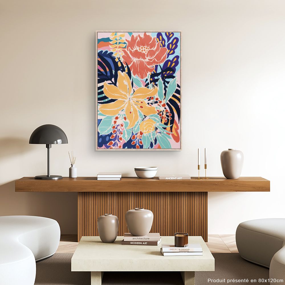 Tableau Fleurs exotiques vibrantes