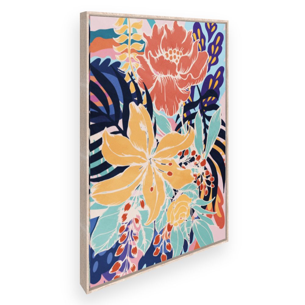 Toile Fleurs exotiques vibrantes