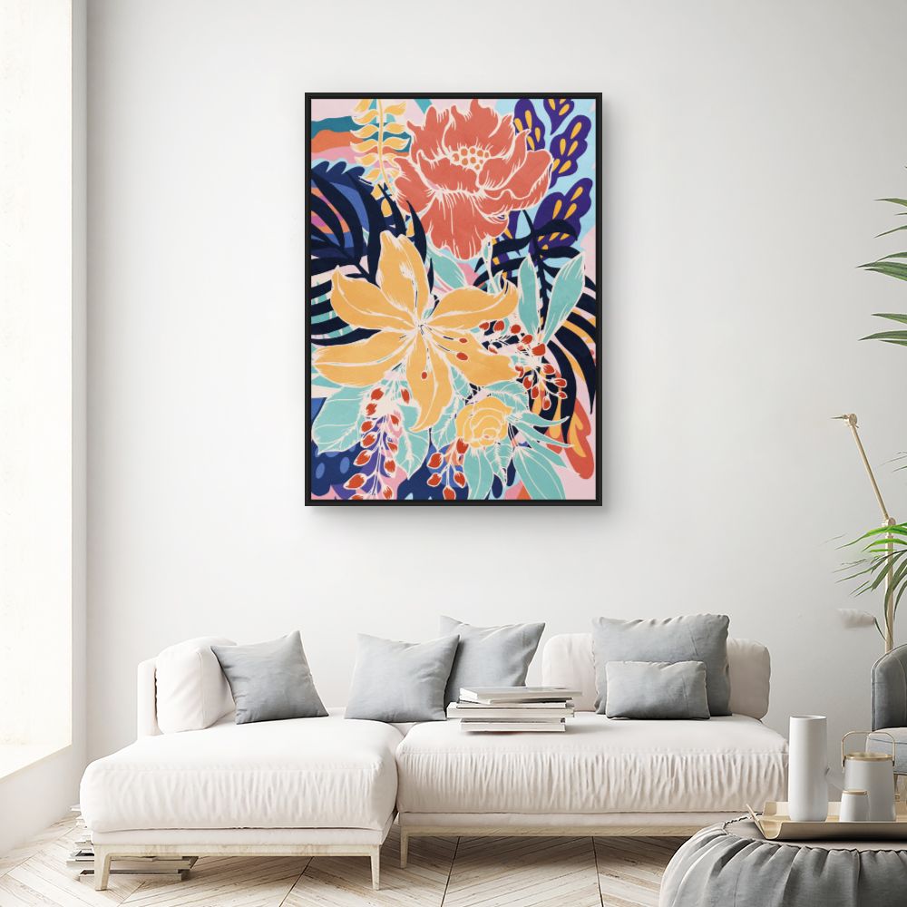 Tableau Fleurs exotiques vibrantes